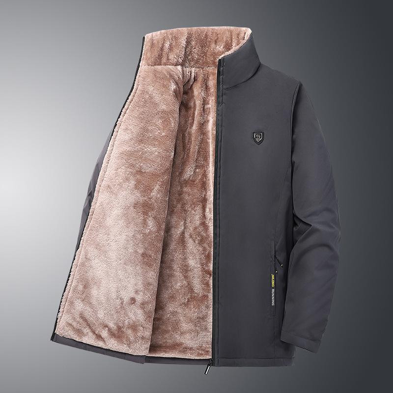 Camuflaje y chaqueta de algodón para padres de mediana edad, chaqueta de algodón de cordero de cachemira, chaqueta de algodón gruesa