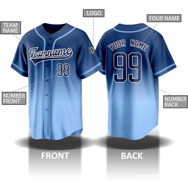 Independent Site Cross-Border New 3D Digital Printed Baseball Jerseys Competition Uniforms Personalized Uniforms Wholesale