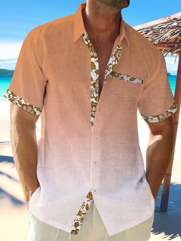 YPRS ropa de hombre al por mayor 2024 verano comercio exterior floral impresión completa camisa de manga corta camisa de playa de moda impresa en 3D