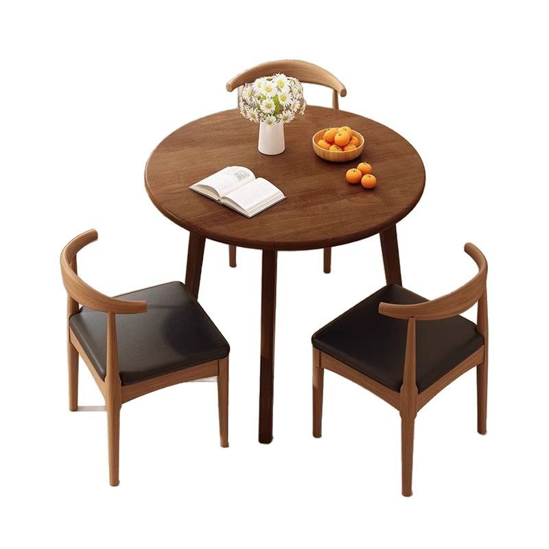 Mesa de comedor redonda de madera maciza, sala de estar, casa de alquiler, mesa de comedor familiar, apartamento pequeño, mesa de comedor pequeña, comedor, mesa de comedor pequeña comercial