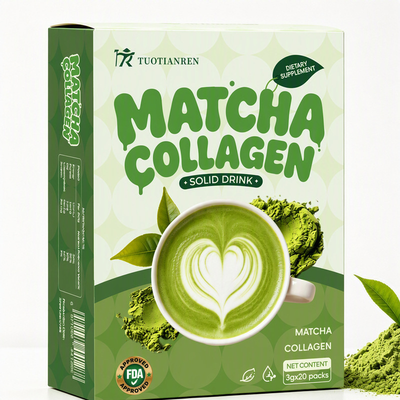 In-stock matcha collagen green tea powder, available for drop shipping and cross-border export processing