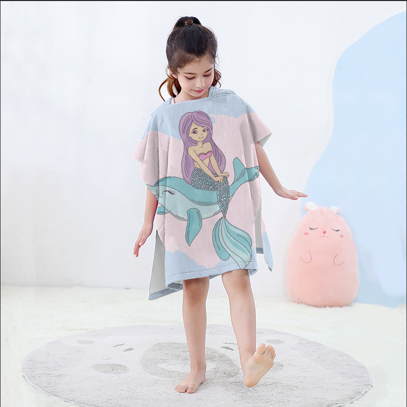 Toallas de baño con capucha transfronterizas para niños, capa, baño de bebé, secador rápido, albornoz, capa grande, capa de toalla de baño