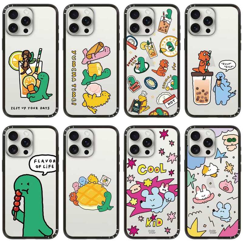 Funny Little Dinosaur Dessert Drink New Case Suitable for Iphone16 Apple 15 Mobile Phone Case 14 Magnetic Acrylic
