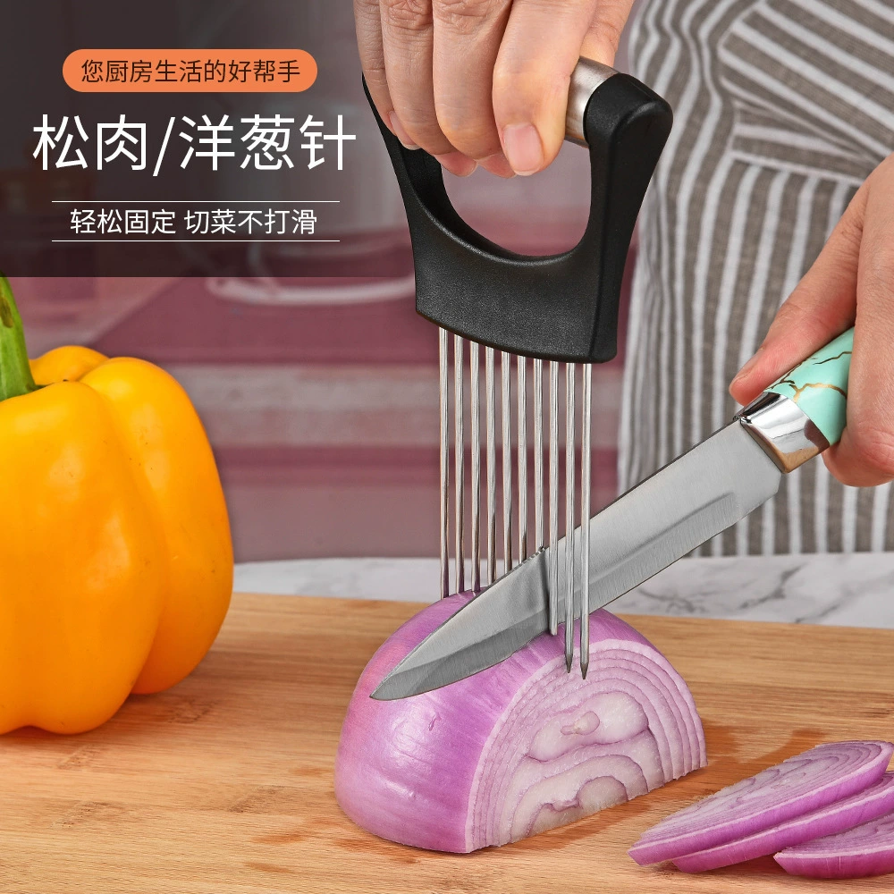 Инструменты для кухни: вилка для луковицы, игла для размягчения мяса, оптовая продажа, держатель для игл из нержавеющей стали 304 для домашнего использования