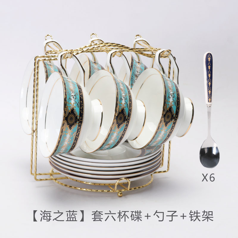 Taza de café de porcelana de lujo ligera europea de alta calidad exquisita de estilo británico set de té de la tarde tazas y platos caja de regalo al por mayor