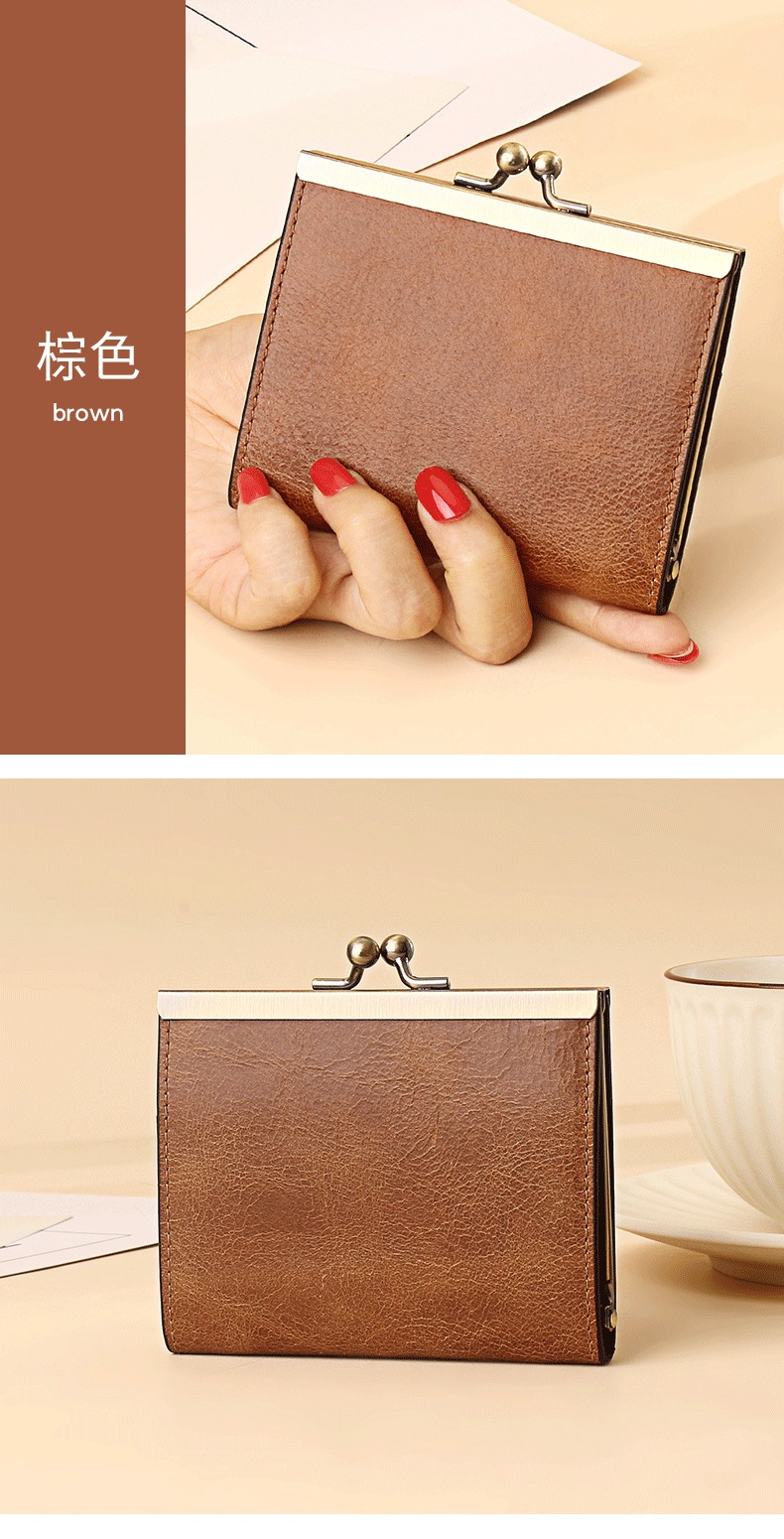 Unisex Rose Red Purple Red Solid Color Leather Card Holders display picture 7