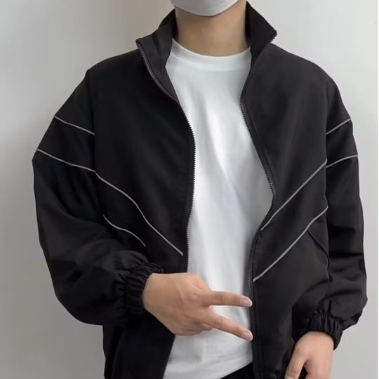 2024 Spring and Autumn Pi Handsome Jacket Men's Ins High Street Tide Brand Hong Kong Style Japanese Style Harajuku Style Korean Style Fashionable Loose Jacket