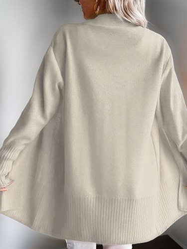 Elegant Cardigan Elegant Open Front Knit Cardigan Solid Long
