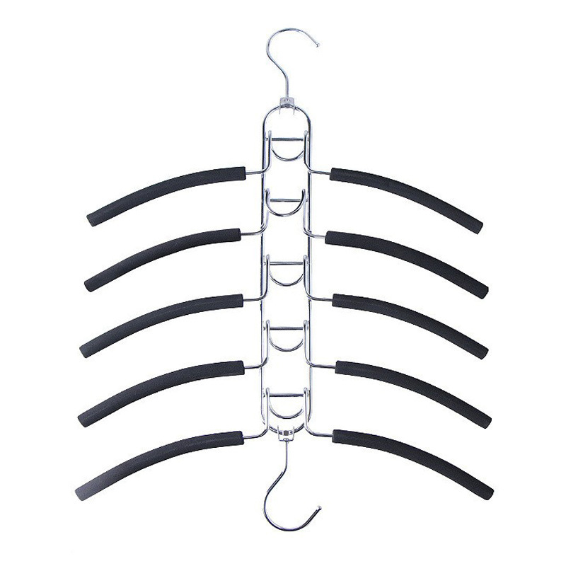Internet Popular Detachable Five-Layer Multi-Layer Multi-Function Hanger Magic Storage Metal Hanger Clothes Bracing Amazon Foam
