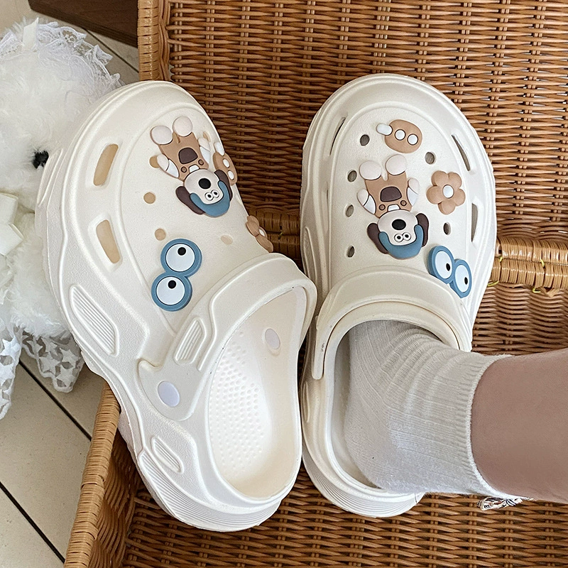 Slide, summer slippers, cute non-slip footwear platform, cartoon comfortable shoes for beloved
