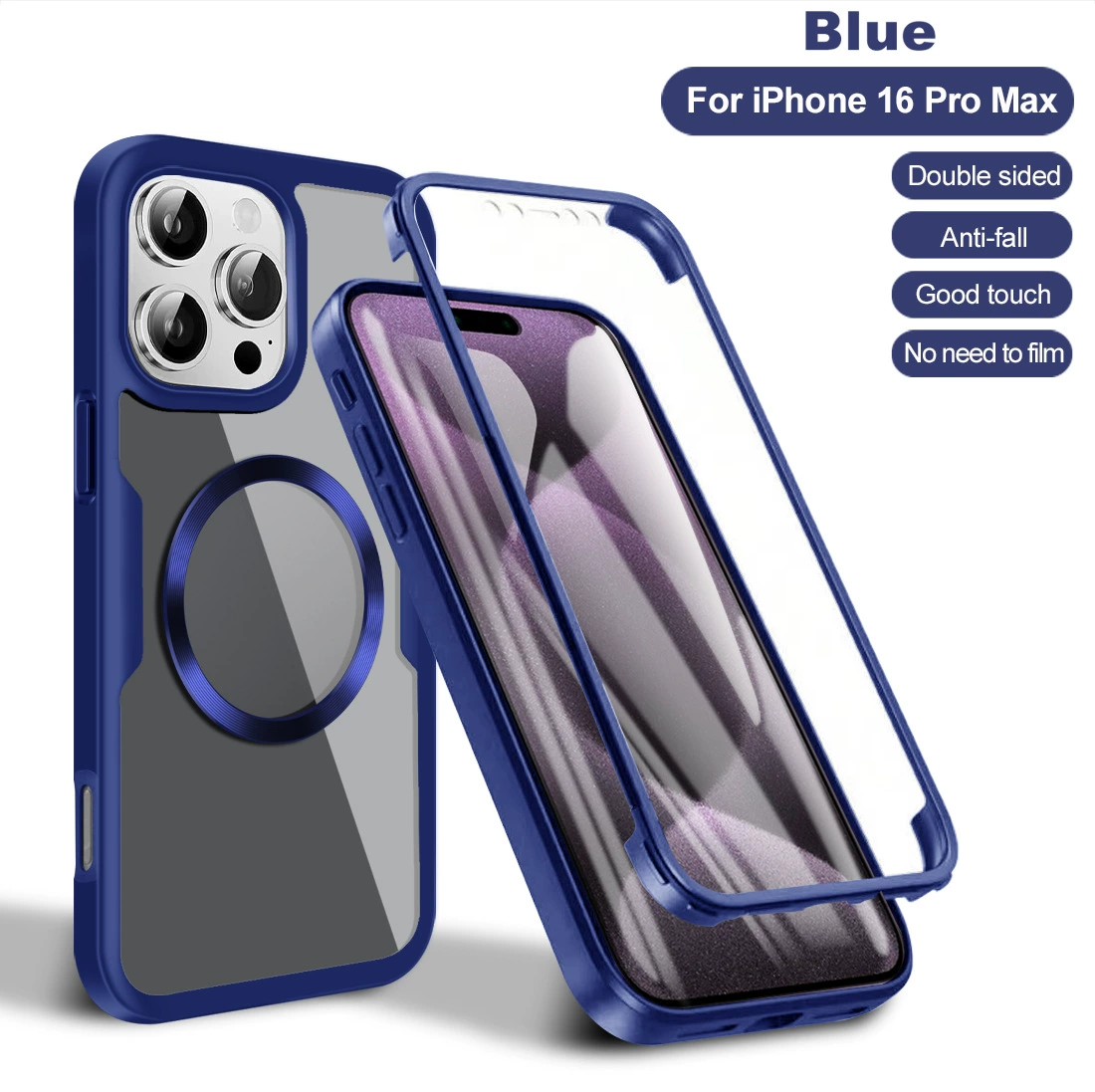Переходящий новый модель подходящий для iPhone16ProMax Qicai 360 все включено магнитная всасывающая оболочка Apple 16Plus антивыпадение чехол
