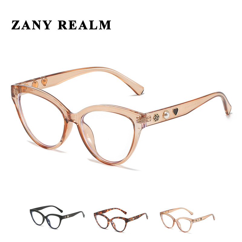 Nuevo ojo de gato retro en línea gafas de sol de la celebridad exquisito Chanel perla Camelia anti-azul gafas de luz fabricante en stock 5001