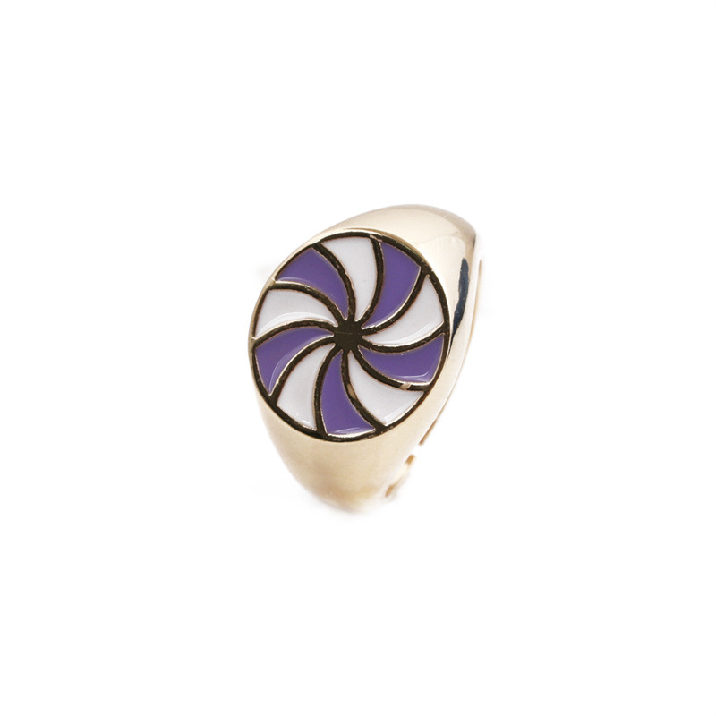 New Fashion Colorful Windmill Dripping Oil Geometric Ring Wholesale Nihaojewelry display picture 4