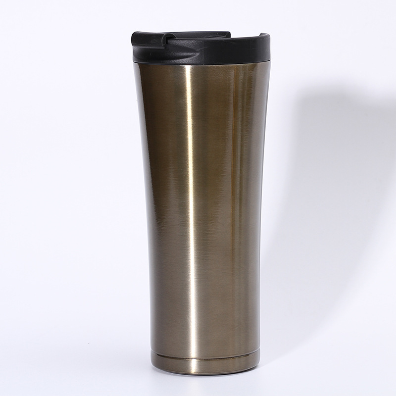Coche 304 taza de vacío de acero inoxidable moda simple Flip taza de café de oficina de negocios taza de vacío portátil al por mayor
