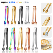 跨境不锈钢冰夹厂家直销咖啡方糖夹面包食物夹酒吧用品冰钳批发