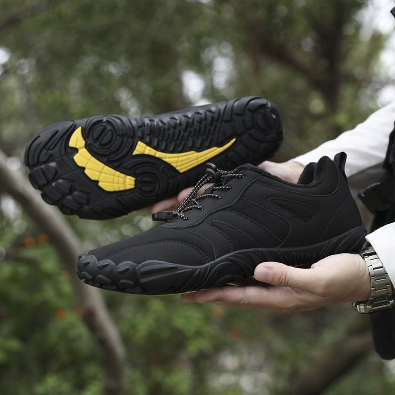Zapatos de senderismo, antideslizantes, transfronterizos, cálidos, para otoño e invierno, zapatos de algodón repelentes al agua, botas de nieve de senderismo de cinco dedos para parejas, talla grande para exteriores
