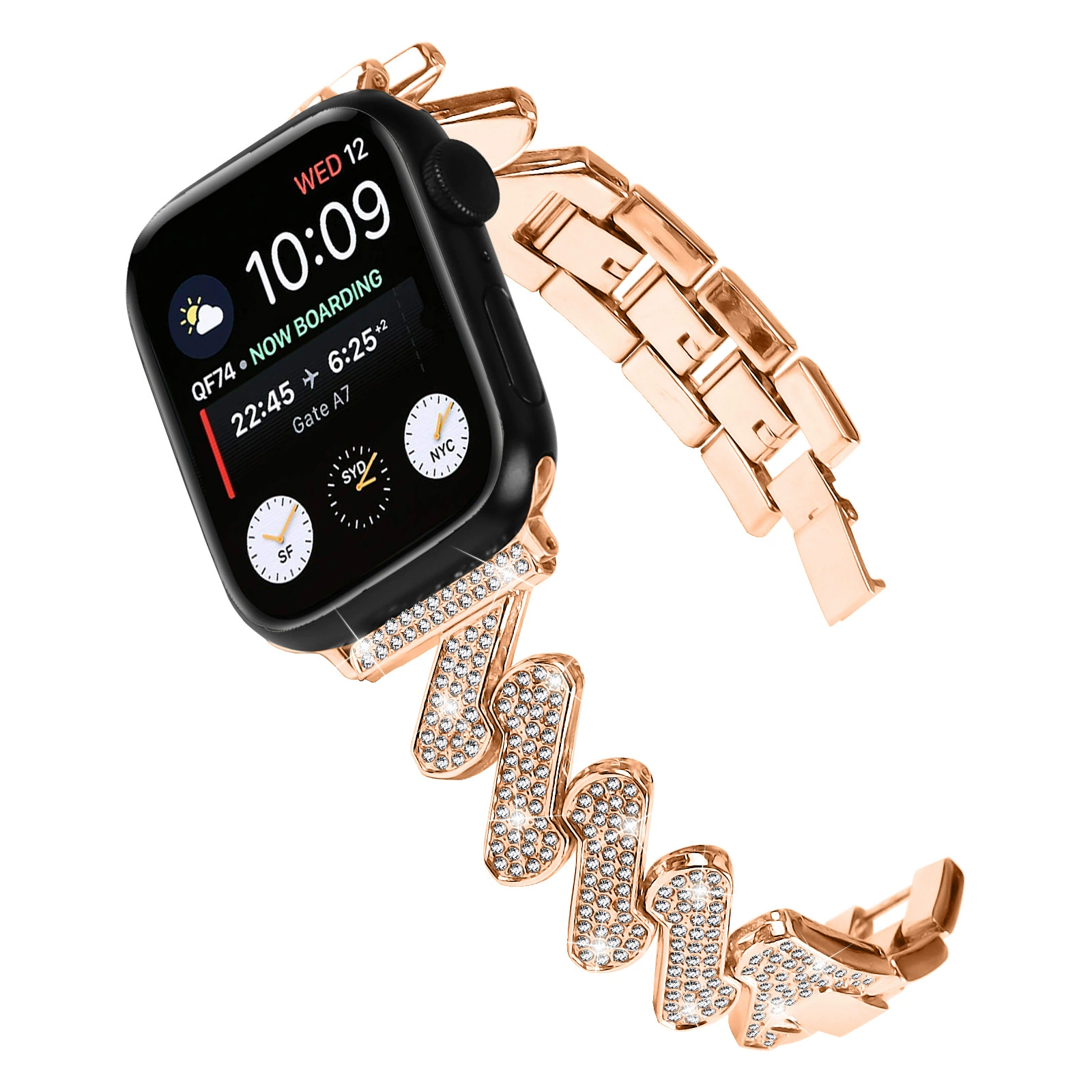Устанавливается на Apple Watch 10ULTRA2 Band 7 -характер драгоценный камень бриллиант найден новый золотой новый ароматный ветер