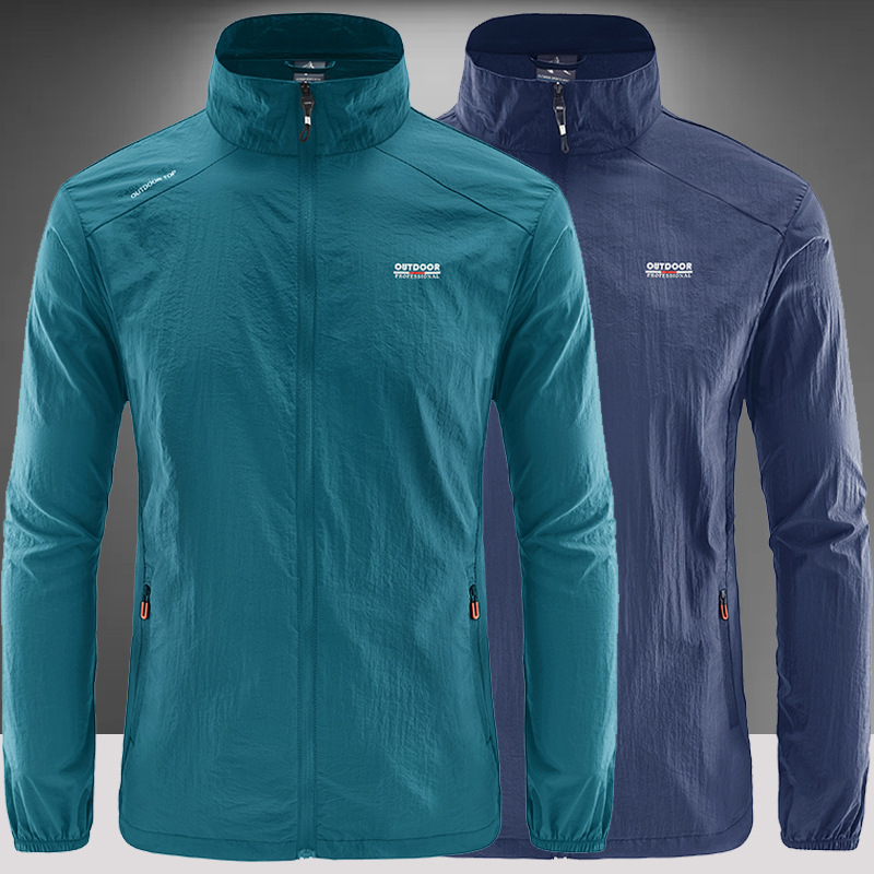 Summer 2026 Men's Ultra-thin Breathable Stand-up Collar UV Protection Jacket Fishing Clothes Men's Skin Jacket Live Streaming Delivery