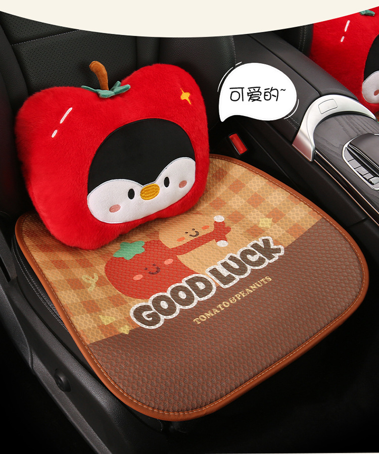 Car Headrest and Lumbar Support, Fruit Apple Head Pillow, Lumbar Pillow, Neck Pillow, Cute Cartoon Apple-Shaped Headrest and Lumbar Support