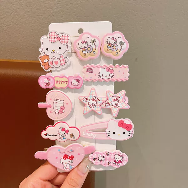 757-3#Pink cat 10-piece set