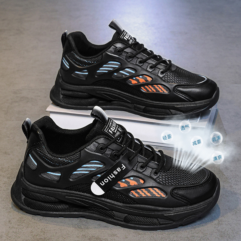 Zapatos de hombre nuevos de primavera 2026, zapatos de malla transpirable, zapatos de hombre modernos y versátiles, zapatillas de suela gruesa, zapatos casuales para papá