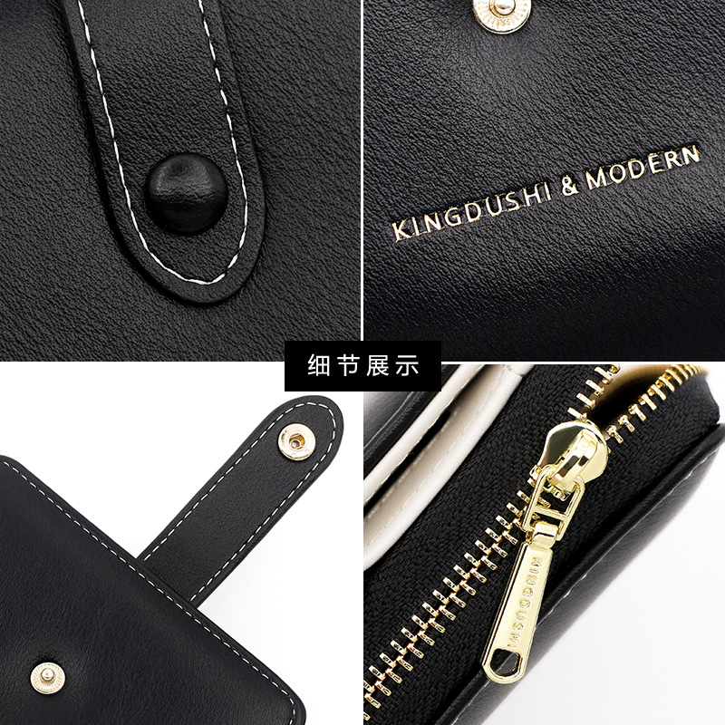 Nueva cartera transfronteriza de las mujeres simple cremallera corta cartera de la muchacha bolsa de cremallera monedero pequeña cartera fresca