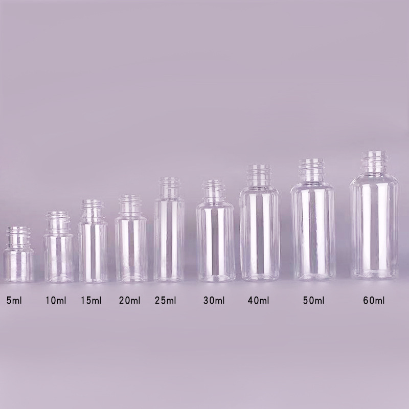 Botellas PET de plástico transparente de niebla pequeña botella de pulverización botella vacía botella de plástico 30ml 100ml botella de PE