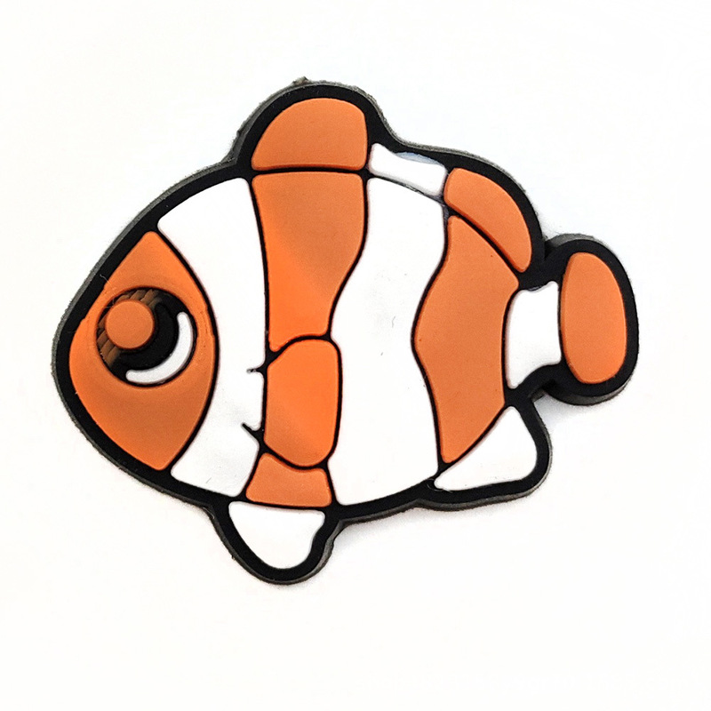 サメ、イルカ、ヒトデ、海洋動物、Zhibixing クロックス、アクセサリー、PVC ソフトラバークロックス、靴バックル、靴の花の装飾|undefined