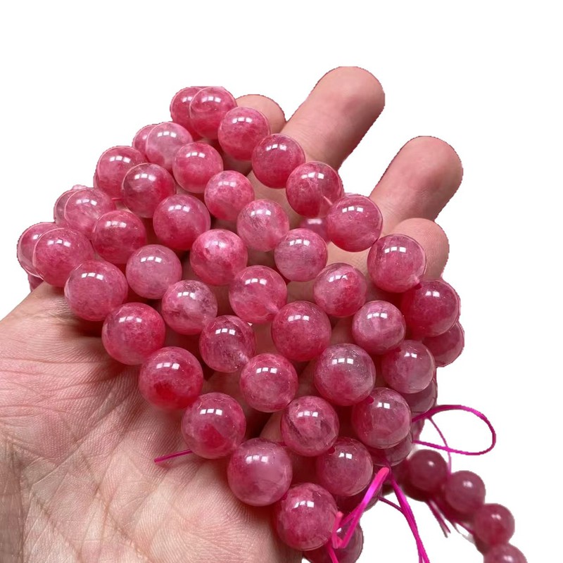 天然翡翠ロードナイトブレスレット桜雨ピンクロードナイトビーズブレスレットファッションブレスレット工場卸売|undefined