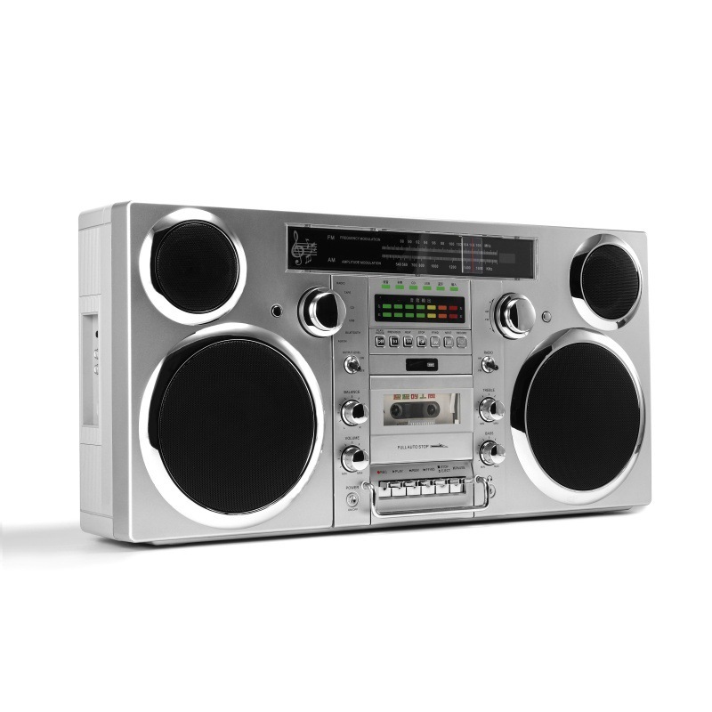 跨境复古录音收音机手提式磁带机CD光盘多功能大功率蓝牙音响户外|undefined