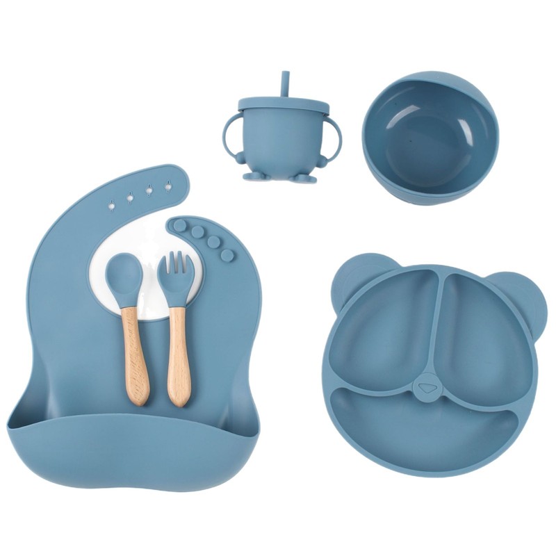 6点セット シリコンベビー食器 離乳食ボウル ベビー用品 子供用品 母子用品 サプライ ディナープレート|undefined