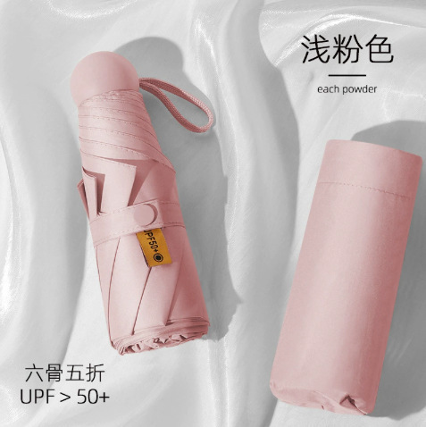 Sombrilla Plegable Tipo Cápsula con Protección UV UPF 50+ y Recubrimiento Negro para Exteriores image 19