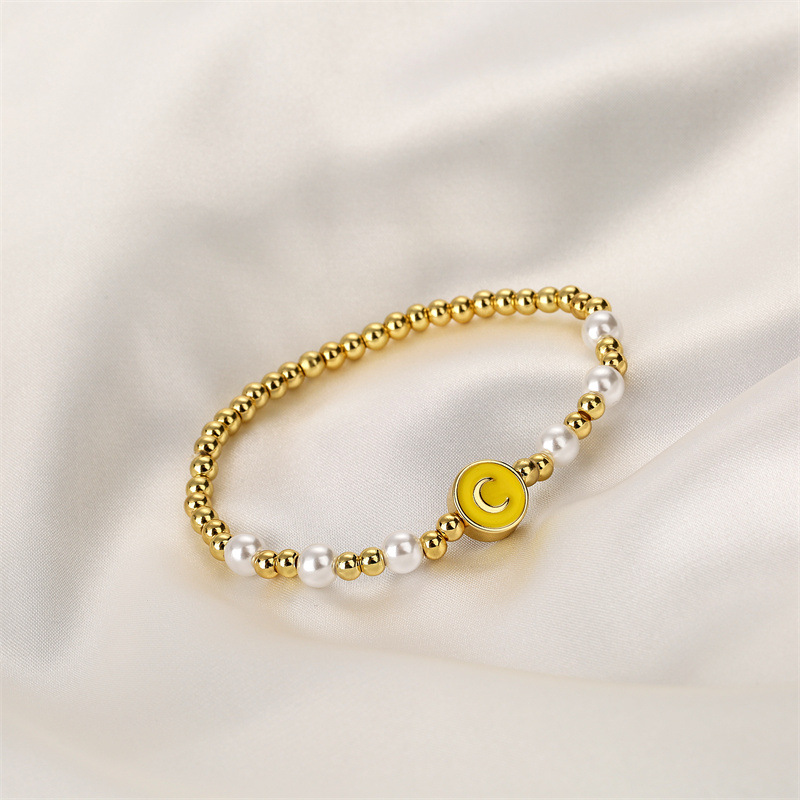 Retro Star Hand Of Fatima Heart Shape Copper Beaded Bracelets 1 Piece