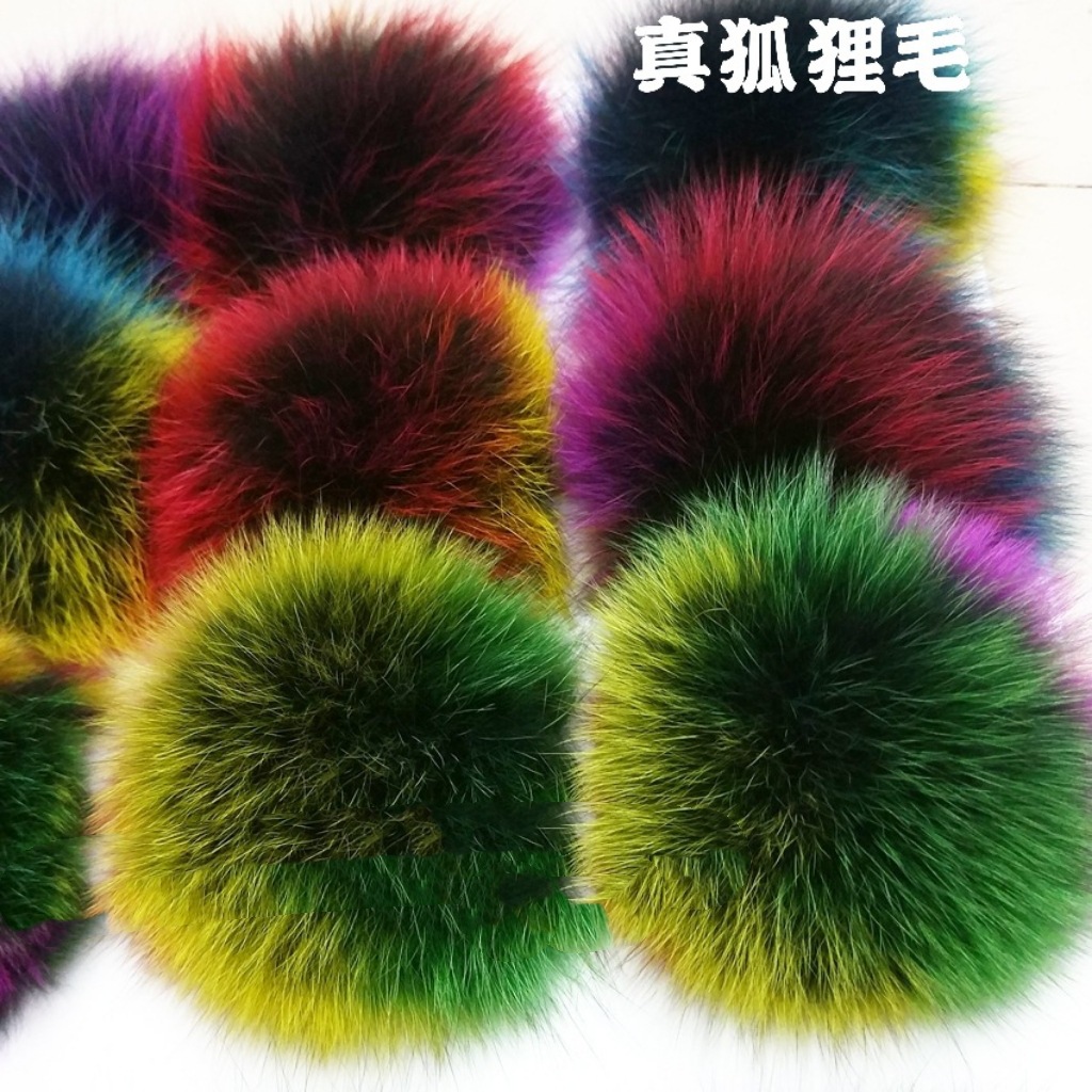 Fabricantes suministro de piel zorro real colorido Bola de piel Fox cabeza piel bola ropa zapatos y sombreros Accesorios colgantes
