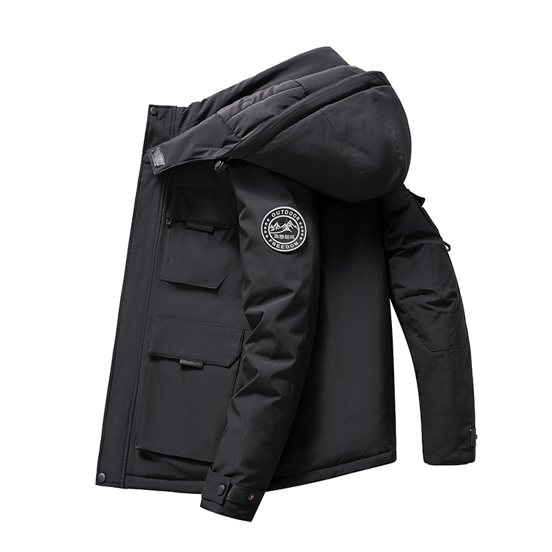 Aliexpress transfronterizo más chaqueta de algodón de tamaño grande hombre ropa de invierno media y larga estación europea herramientas al aire libre chaqueta cálida marca de moda masculina