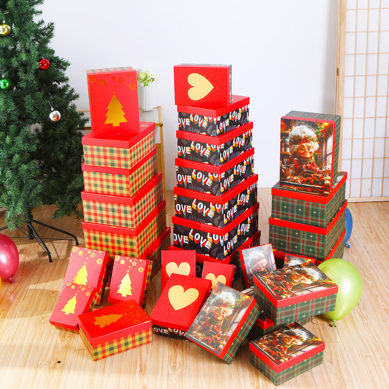 ギフトボックス、クリスマス装飾ウィンドウ、ホテルショッピングモール、お祝いシーンの装飾用品、多層クリエイティブギフトボックス|undefined