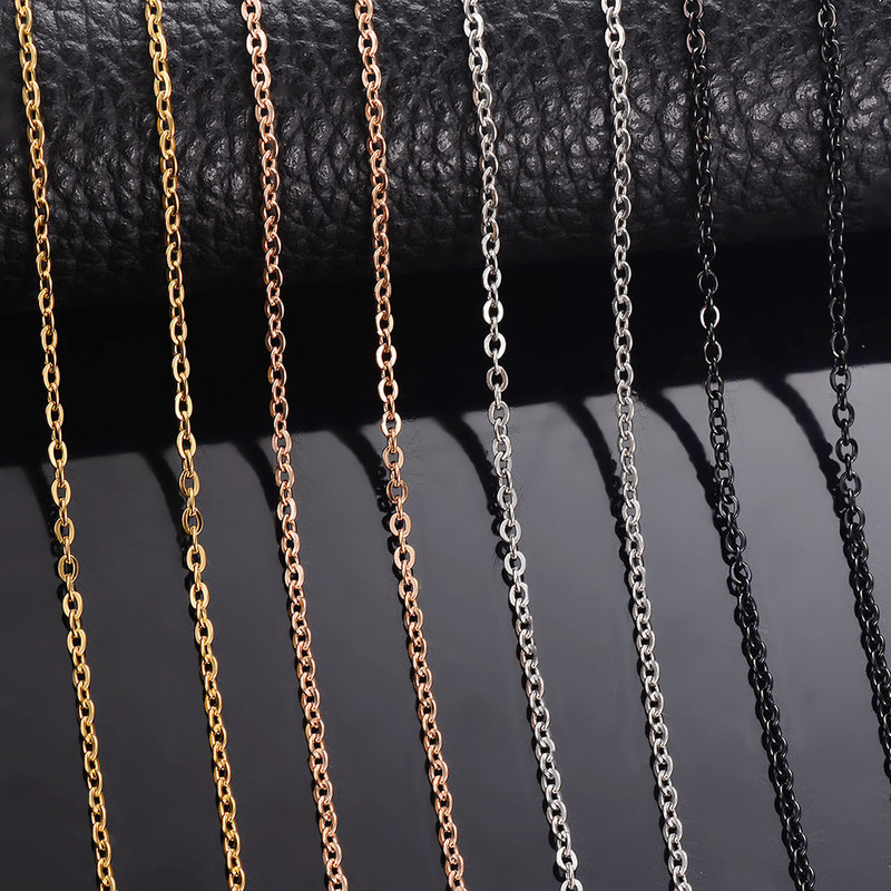 1.5Mm/2Mm/2.4Mm Stainless Steel Thin Chain Single Chain Versatile Stainless Steel O-Shaped Cross Chain Simple Style 1.5Mm/2Mm/2.4Mm Stainless Steel Thin Chain Single Chain Versatile Stainless Steel O-Shaped Cross Chain Simple Style