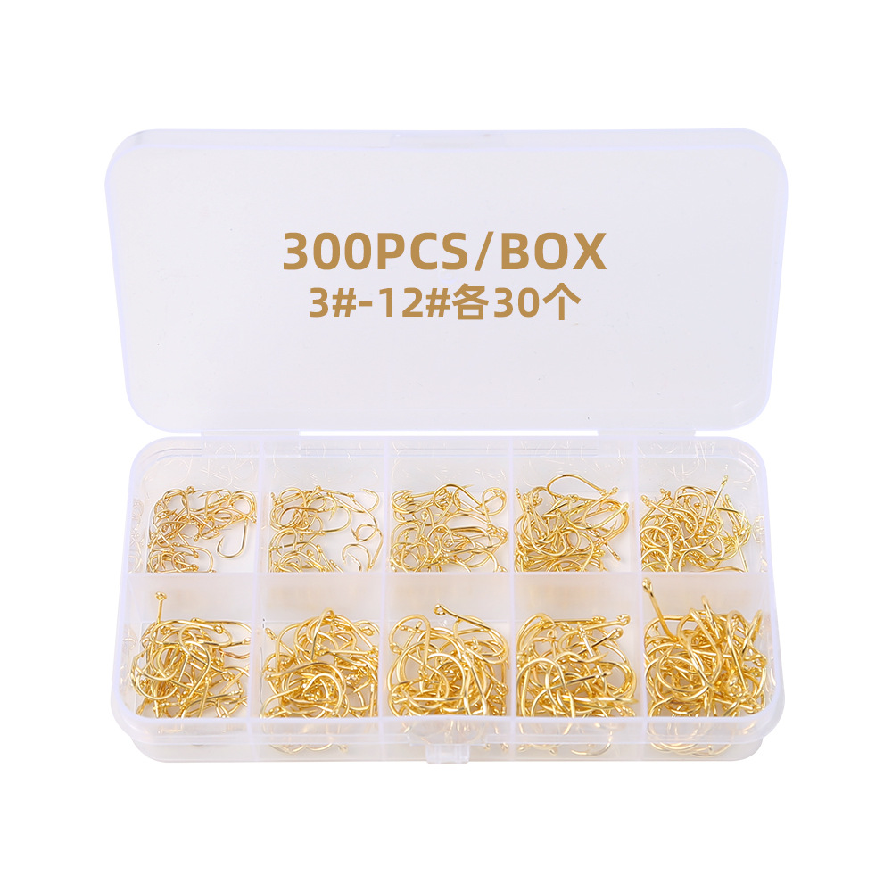 Etiquetado y envío 3-12 # Anzuelo de púas Iseni AliExpress exporta juego de anzuelos equipo de pesca