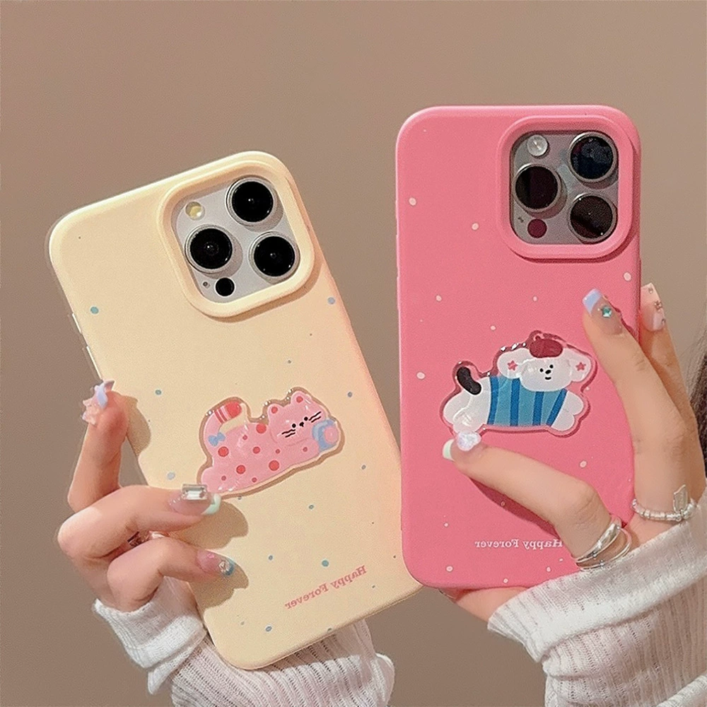 Чехол для телефона Apple iPhone 17/16/15 совместимый, дизайн 3D силиконовая милый стикер