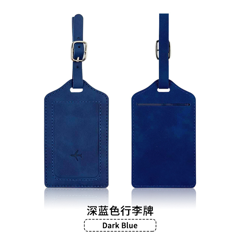 Etiqueta de equipaje azul oscuro