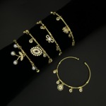 跨境热门元素微镶锆石开口手环轻奢18k镀金不掉色手镯手环