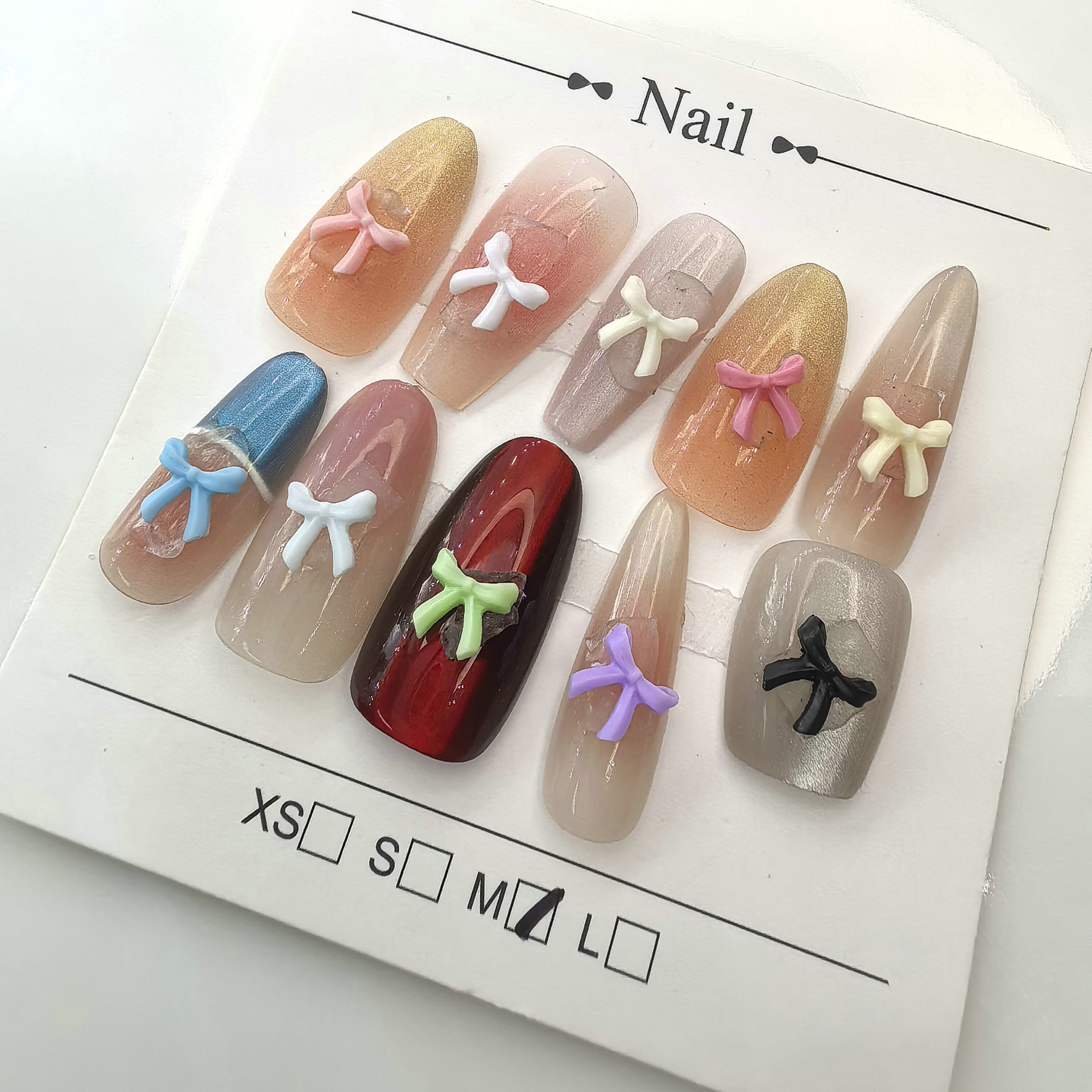 蝴蝶结美甲饰品批发儿童学生老人青年大学生工人教师0007.j