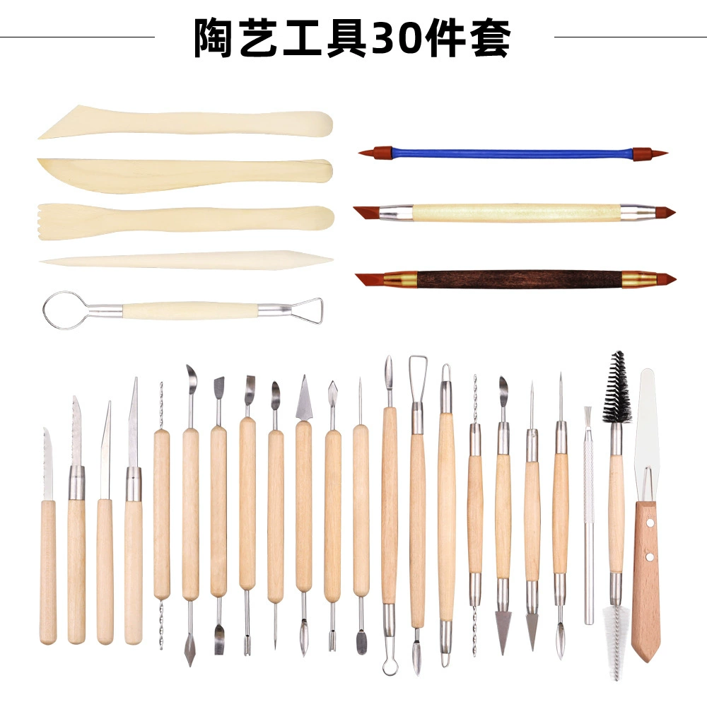 Wooden silicone eraser, ceramics, set, 30 pieces