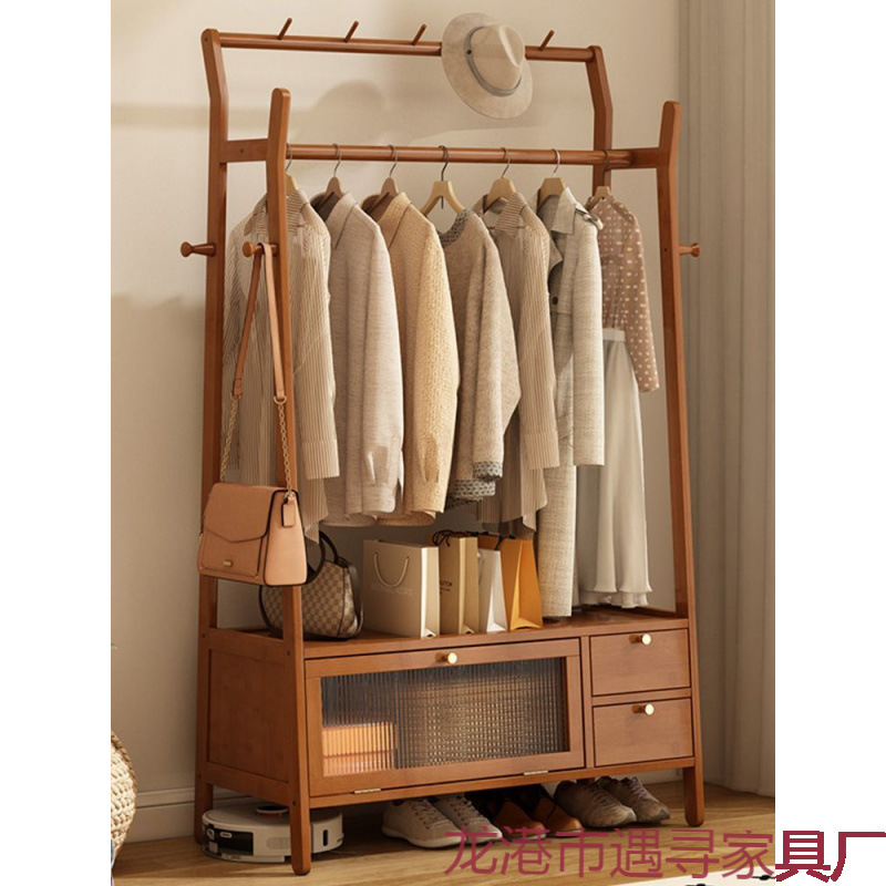 Clothes Rack Floor-Standing Clothes Rack Non-Solid Wood Vertical Floor-Standing Bedroom Coat Rack Clothes Living Room Home Floor-Standing Clothes Rack