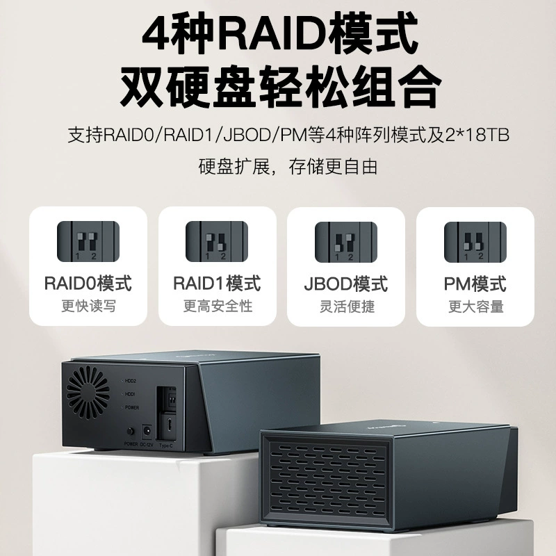 Фан Тайгер корпус для жесткого диска, двойной корпус для HDD 3.5 дюйма, мобильный жёсткий диск, твердотельный механизм хранения