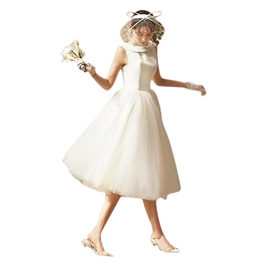 Vestido de novia sencillo y ligero, nuevo estilo 2025, para fotografía de viaje, vestido de exterior estilo bosque francés, vestido ligero con velo para exteriores, talla pequeña
