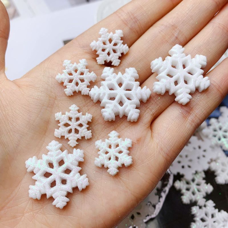 Spring Festival Christmas New Year snowflake diy handmade material shoe buckle hat cream glue children's hair accessories resin accessories