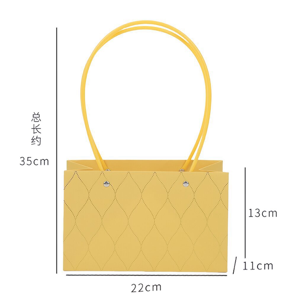 Bolso de mano de piel de vaca gruesa, bolso de arreglo floral, caja de regalo de flores del día de la madre, caja de material de embalaje floral, regalo de floristería