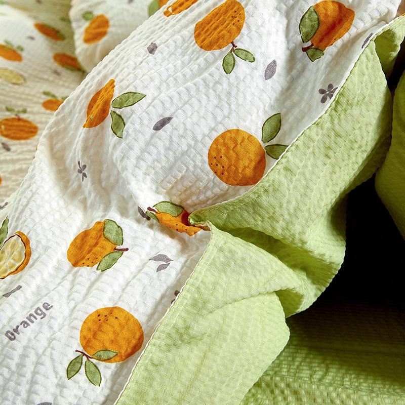 Washed Cotton Gauze Bedding Set Double Layer Duvet Cover Sheets_voghion.com