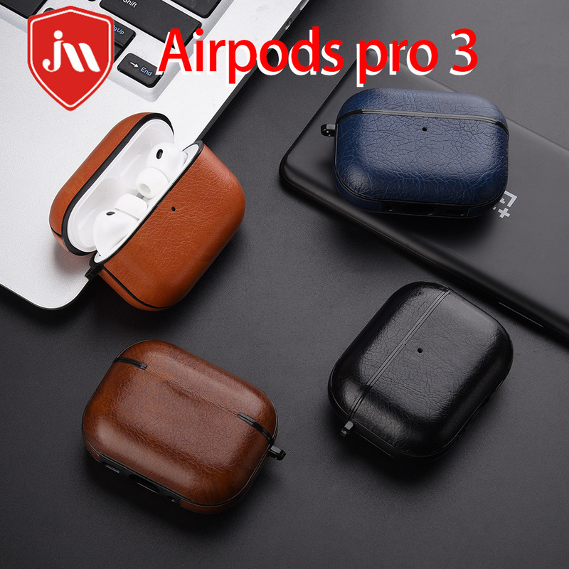 Suitable for AirPods Pro3/4 Leather Protective Case Apple 4Th Generation Wireless Bluetooth Headset Pc+Pu Leather Protective Case